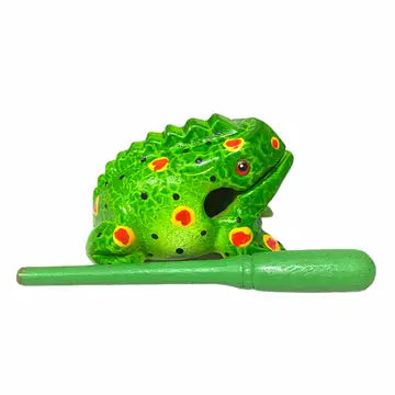 Painted Wooden Musical Frog Percussion Instrument