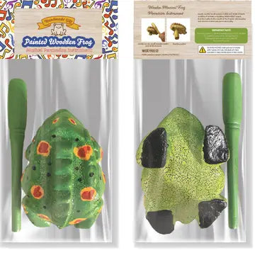 Painted Wooden Musical Frog Percussion Instrument