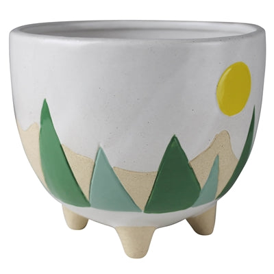 Mountainscape Footed Planter