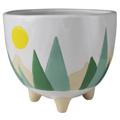 Mountainscape Footed Planter