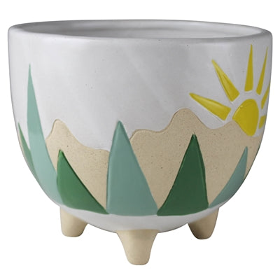 Mountainscape Footed Planter