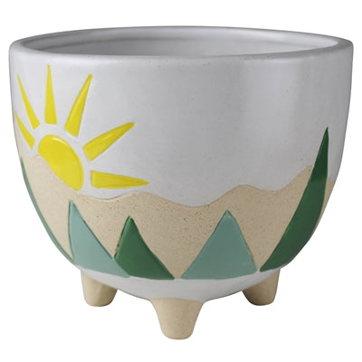 Mountainscape Footed Planter