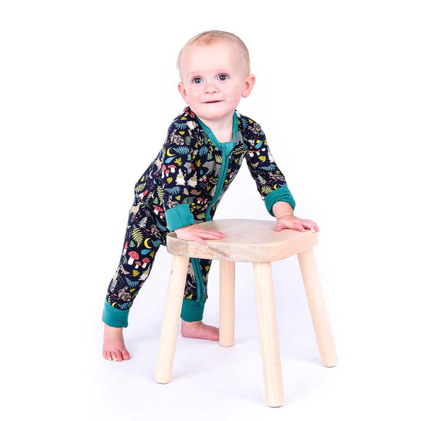 Night Forest Bamboo Footie Pajamas