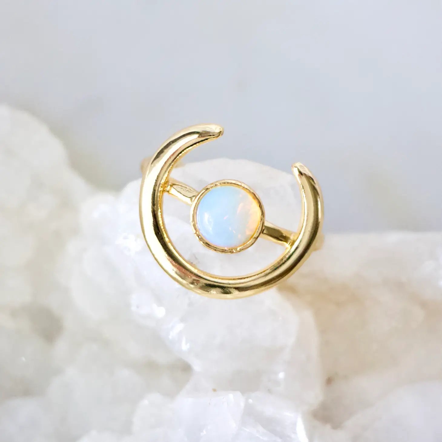 Opalite Horseshoe Ring