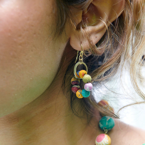 Kantha Orbital Earrings