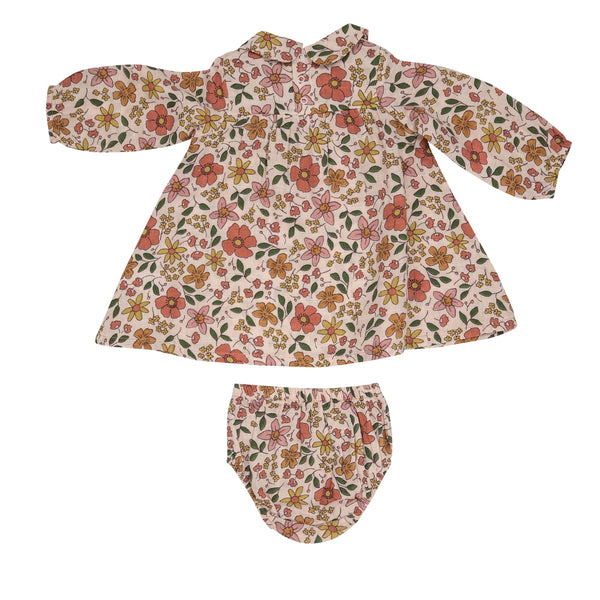 Poppies and Starflowers Peter Pan Collar Dress and Diaper Cover