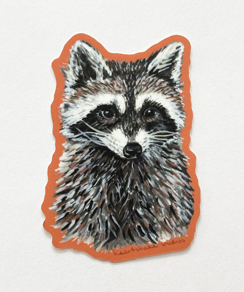 Raccoon Sticker by Heartshake Studios