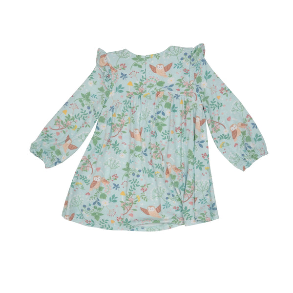 Pretty Owls Ruffle Shoulder Dress and Leggings