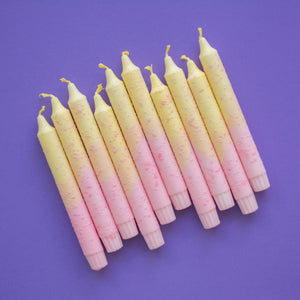Hand Decorated Taper Candles - Speckled