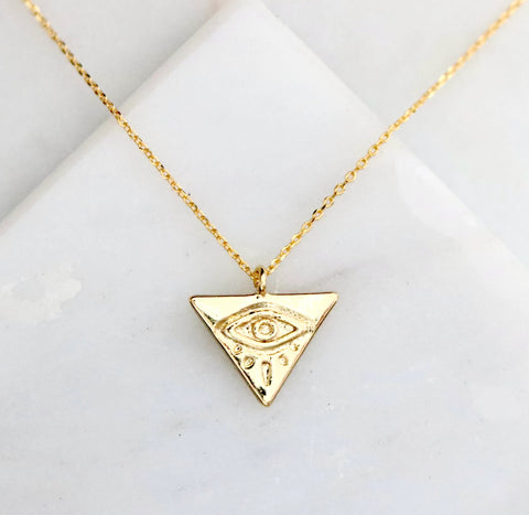 Evil Eye Triangle Necklace