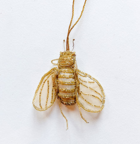 Beaded Gold Bee Ornament