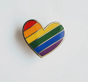 Pride Flag Heart Enamel Pin