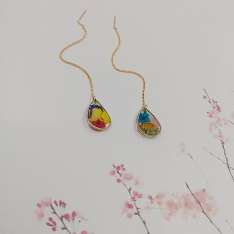 Pressed Flower Pedals - Threader Earring