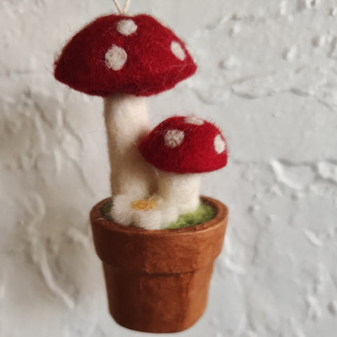 Double Mushroom Ornament