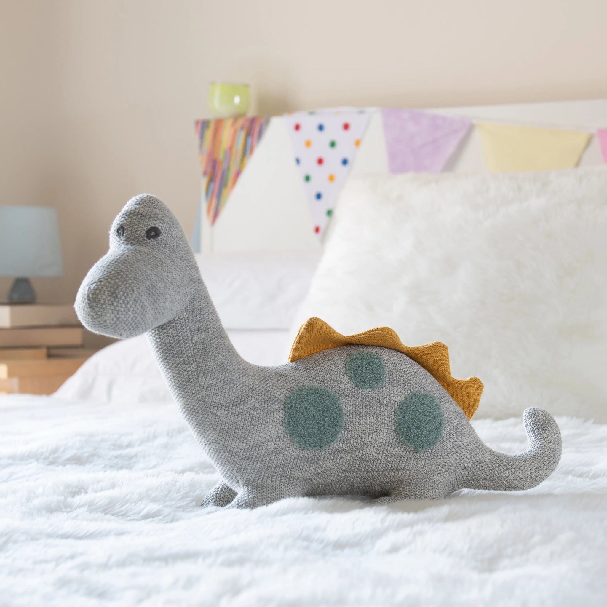 Large Grey Organic Cotton Diplodocus Dinosaur Plush Toy