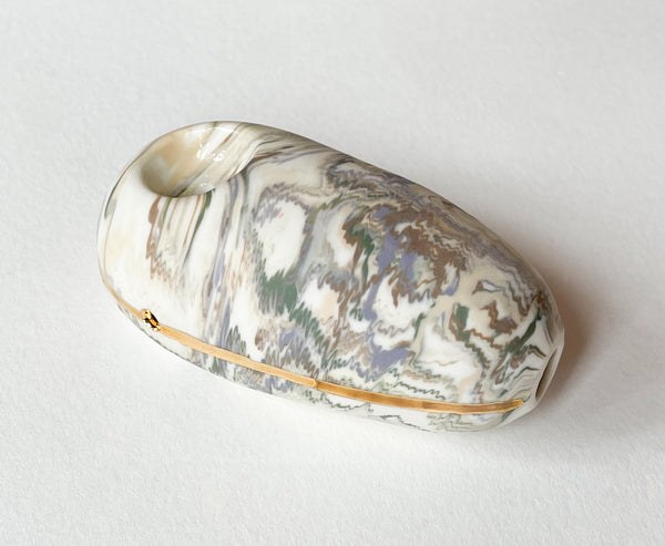 Marbled Porcelain Pebble Pipe