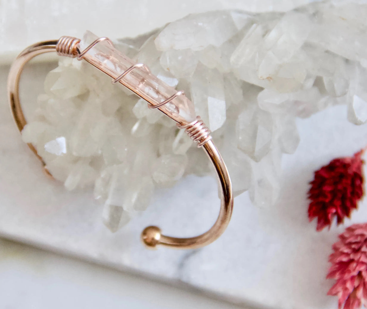 Quartz Wire Wrapped Bracelet