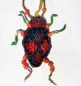 Beaded Beetle Ornament