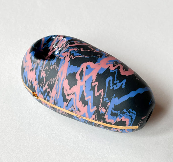 Marbled Porcelain Pebble Pipe