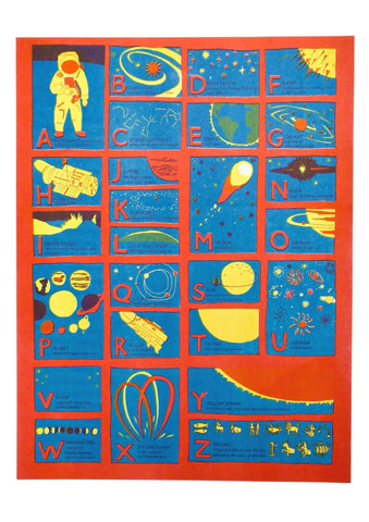 Astronomy Alphabet Risograph Print