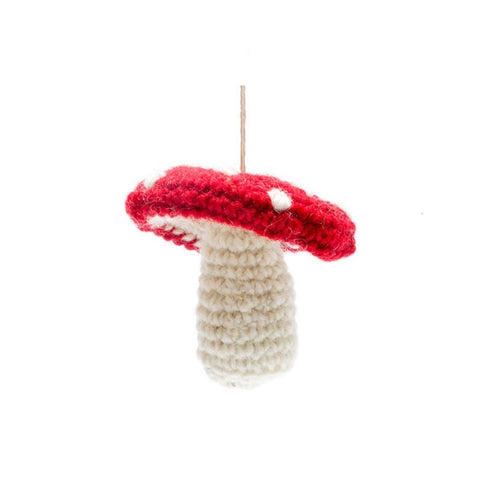 Crocheted Mushroom Ornament