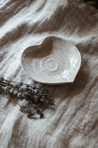 Ceramic Heart Shaped Trinket Tray