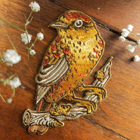Palm Warbler Bird Embroidered Patch