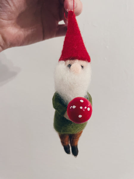 Mushroom Gnome Ornament