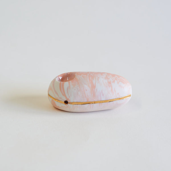 Marbled Porcelain Pebble Pipe