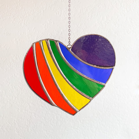 Rainbow Heart Stained Glass