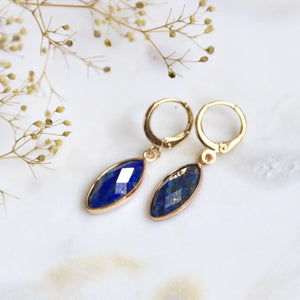 Lapis Lazuli Huggie Hoop Earring