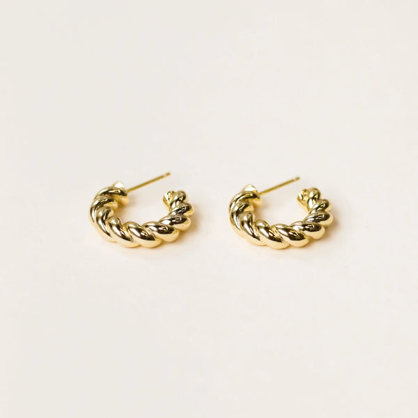 Golden Twisted Hoops