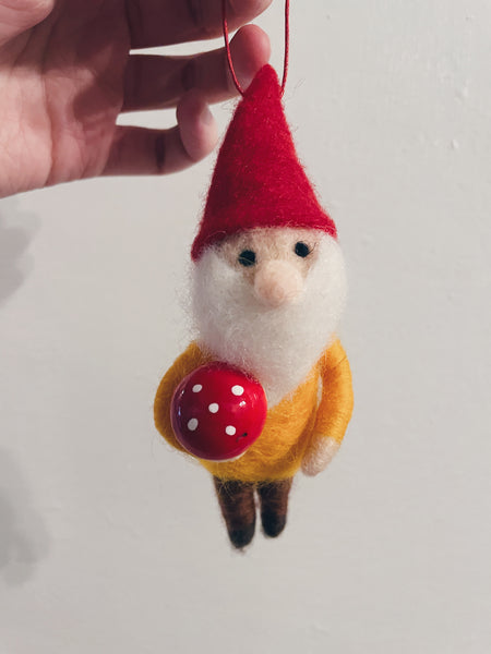 Mushroom Gnome Ornament