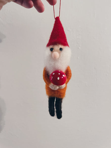 Mushroom Gnome Ornament