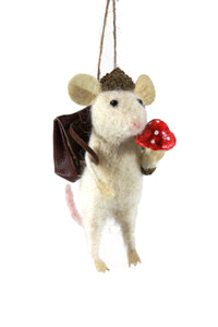 Mouse Mushroom Hunter Ornament