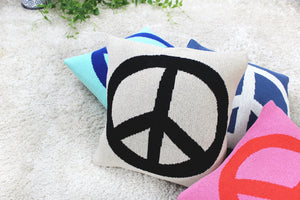 B&W Peace Sign Pillow