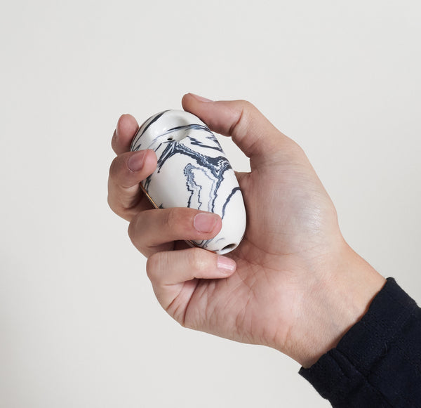 Marbled Porcelain Pebble Pipe