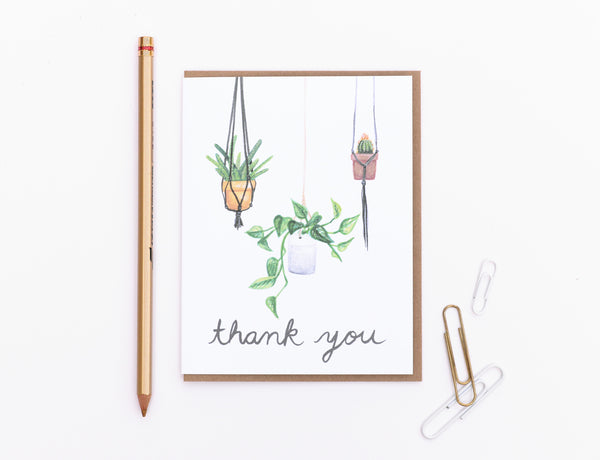 Hanging Plants Thanks Card