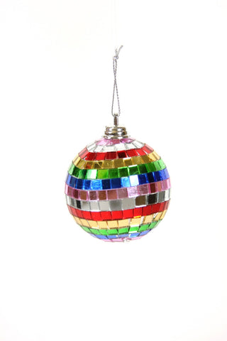 Rainbow Disco Ball Ornament