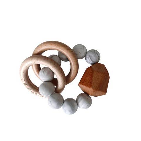 Silicone + Wood Teething Ring