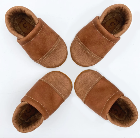 Leather Baby Shoes - Two Tone Loafers